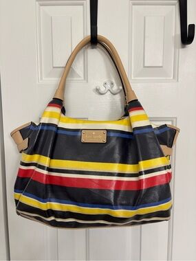 Kate Spade New York Multi Colored Striped ShoulderBag.  17x10x6